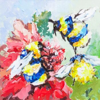 Painting titled "Bees" by Zoia Vla, Original Artwork, Acrylic
