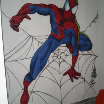 Pintura intitulada "Homem Aranha(quarto…" por Zoio, Obras de arte originais