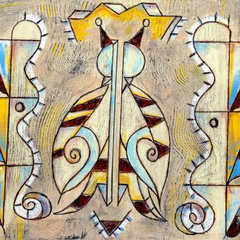 Картина под названием "MAYA" - Zol Artistic, Подлинное произведение искусства, Акрил Установлен на Деревянная рама для носил…
