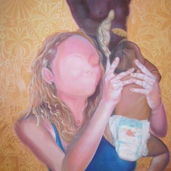 Peinture intitulée "Maternité II" par Zomo, Œuvre d'art originale
