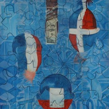 Peinture intitulée "Puzzle" par Zomo, Œuvre d'art originale, Acrylique