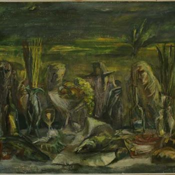 Картина под названием "Пир во время чумы" - Юрий Цыганов, Подлинное произведение искусства