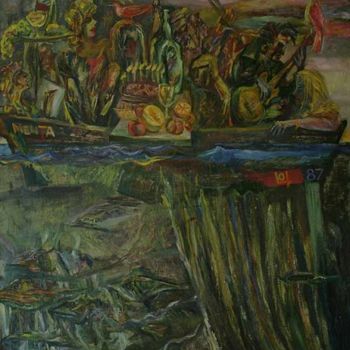 Pittura intitolato "Едем в путь!" da Iurii Tsyganov, Opera d'arte originale