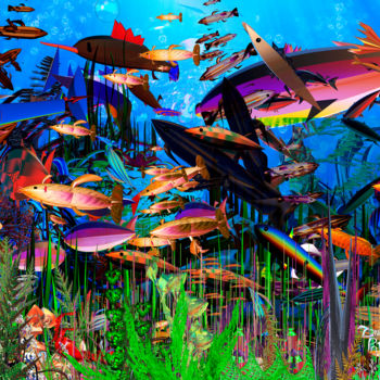 Arte digitale intitolato "Underwater Fractal…" da Zone Patcher, Opera d'arte originale