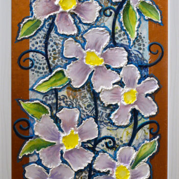 Peinture intitulée "Flower wall painting" par Zora, Œuvre d'art originale, Acrylique