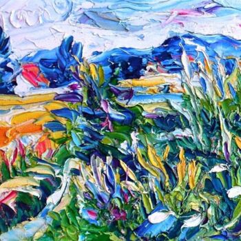 Painting titled "Native landscape" by Zoran Andrić, Original Artwork, Oil