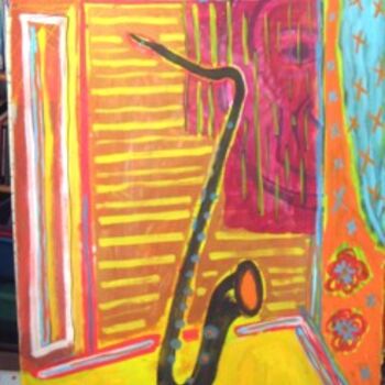 Painting titled "saxofon.JPG" by Zoran Komatinović, Original Artwork