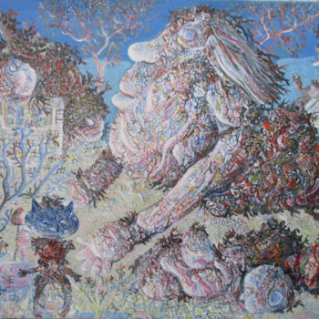 Картина под названием "SNAIL" - Zoran Zugic, Подлинное произведение искусства, Акрил Установлен на Деревянная рама для носил…