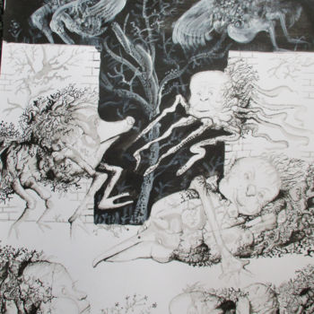 Drawing titled "NO NAME7" by Zoran Zugic, Original Artwork, Ink