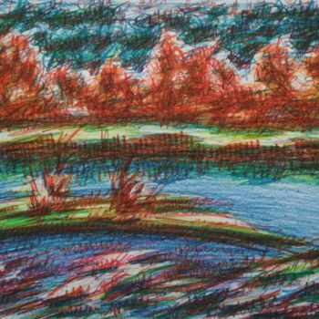 Drawing titled "Ferreira river" by Zory, Original Artwork, Pencil