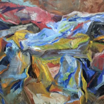 Pittura intitolato "Landscape" da Artem Zotov, Opera d'arte originale, Olio Montato su Telaio per barella in legno