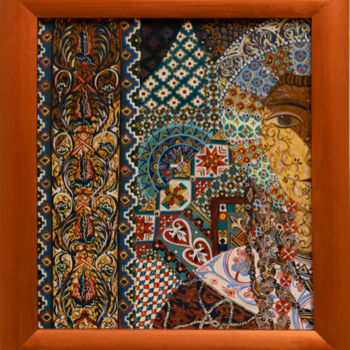 Painting titled "Byzantine" by Veronika Zotova, Original Artwork, Tempera Mounted on Cardboard