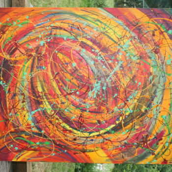 Schilderij getiteld "Tourbillon de la vie" door Corinne Vernier, Origineel Kunstwerk, Acryl