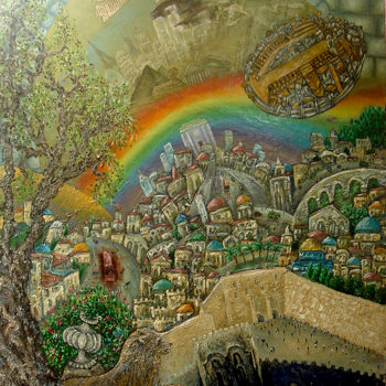 Картина под названием "Иерусалим" - Зоя Ярко, Подлинное произведение искусства, Масло