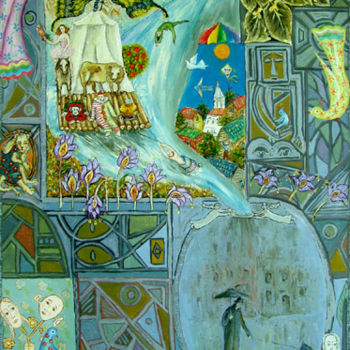 Painting titled "цирк плывет" by Zoia Iarko, Original Artwork, Oil