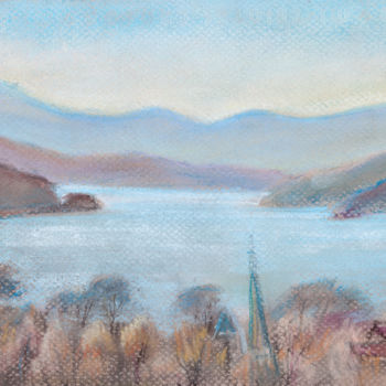 Painting titled "View of the river H…" by Zoya Kriminskaya, Original Artwork, Other