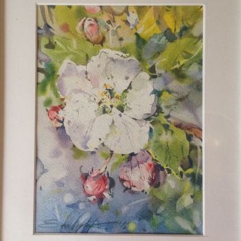 Ζωγραφική με τίτλο "Apple blossom" από Zoia Emelyanenko, Αυθεντικά έργα τέχνης, Ακουαρέλα