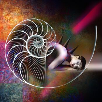 Digital Arts titled "Dreamer" by Edit Zs. Toth (The GRAPH Collection), Original Artwork, Photo Montage Mounted on Plexiglass