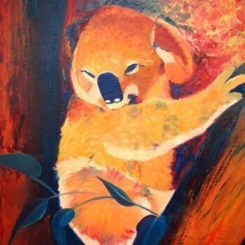 「Endangered Koala」というタイトルの絵画 Carrie Everittによって, オリジナルのアートワーク, オイル