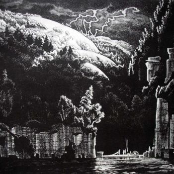 Disegno intitolato "Thunder" da Aleksey Zuev, Opera d'arte originale