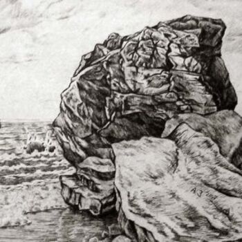 Drawing titled "Windy day" by Aleksey Zuev, Original Artwork