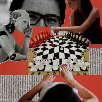 Collages intitulée "Chess players" par Aleksei Zuev, Œuvre d'art originale, Collages