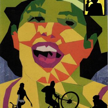 Collages intitulée "Cyclists" par Aleksei Zuev, Œuvre d'art originale, Collages