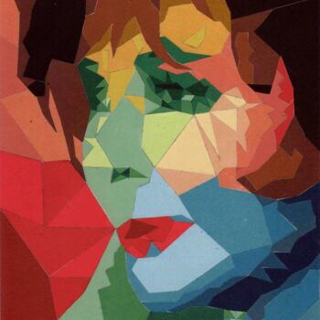 Collages intitulée "Elizabeth Taylor" par Aleksei Zuev, Œuvre d'art originale, Collages