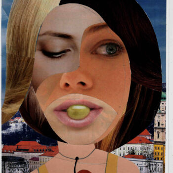 Collages intitulée "Peeping" par Aleksei Zuev, Œuvre d'art originale, Collages