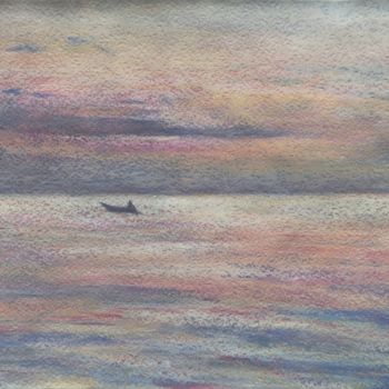 Картина под названием "Перед восходом" - Юлия Жуковская, Подлинное произведение искусства, Масло