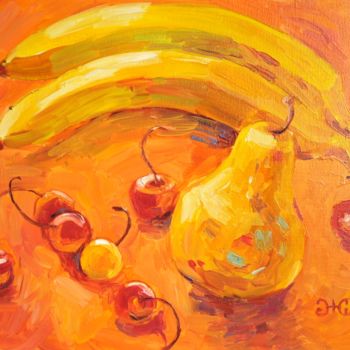 Картина под названием "Оранжевый натюрморт" - Юлия Жуковская, Подлинное произведение искусства, Масло