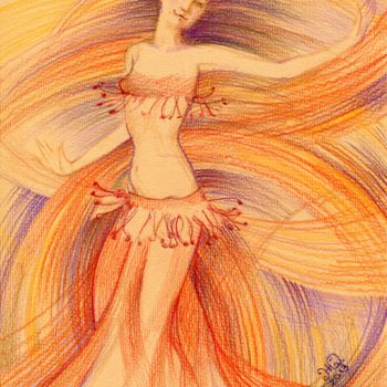 Картина под названием "В вихре танца" - Юлия Жуковская, Подлинное произведение искусства