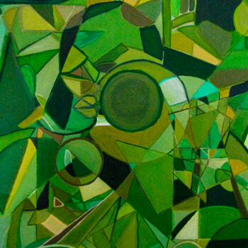 Painting titled "Woman in the Green…" by Zulma Brooks, Original Artwork, Acrylic