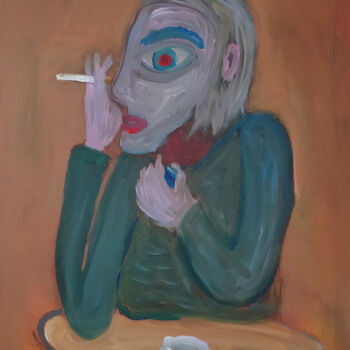 Картина под названием "Dernière cigarette" - Zulugoodbye, Подлинное произведение искусства, Акрил