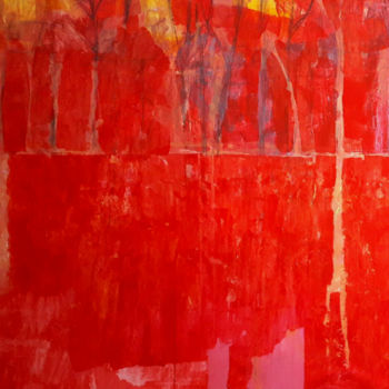 Pittura intitolato "Red River" da Zurab Gikashvili, Opera d'arte originale, Acrilico