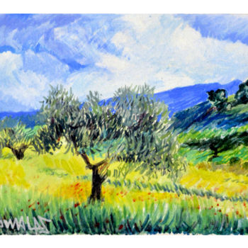 Malarstwo zatytułowany „Olive trees” autorstwa Zygomalas, Oryginalna praca, Akryl