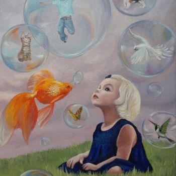 제목이 "Gold fish"인 미술작품 Helena Zyryanova로, 원작, 기름