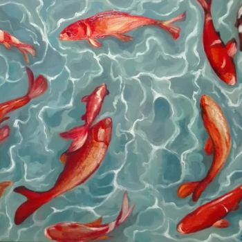 Pintura titulada "Fishes" por Helena Zyryanova, Obra de arte original, Oleo