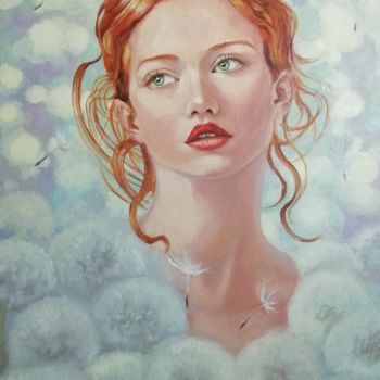 Картина под названием "Dandelions" - Helena Zyryanova, Подлинное произведение искусства, Масло