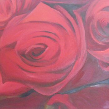 Painting titled "THE ROSE 2" by Liubov Aristova, Original Artwork, Oil