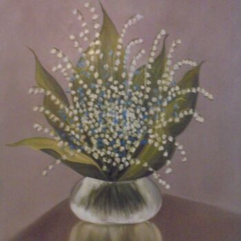Painting titled "LILY OF THE VALLEY" by Liubov Aristova, Original Artwork, Oil