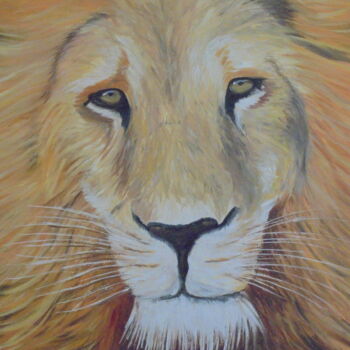 Peinture intitulée "LION 3" par Liubov Aristova, Œuvre d'art originale, Huile