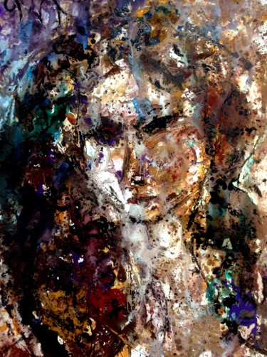 Картина под названием "Женский портрет. Fe…" - Сергей Лаврентьев, Подлинное произведение искусства, Гуашь