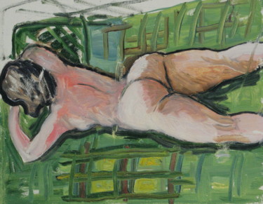 Painting titled "Modelo de desnudos…" by Valerii Klenov, Original Artwork, Oil