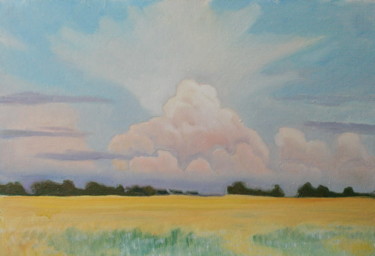 Painting titled "Russian field. Suns…" by Valerii Klenov, Original Artwork, Oil