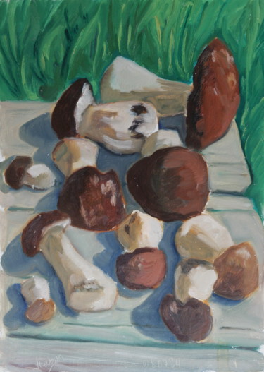 Painting titled "Mushrooms 2" by Valerii Klenov, Original Artwork, Oil