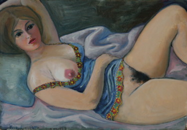 Painting titled "Emma" by Valerii Klenov, Original Artwork, Oil