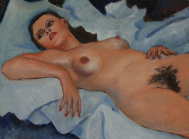 Painting titled "modele-nu" by Valerii Klenov, Original Artwork, Oil