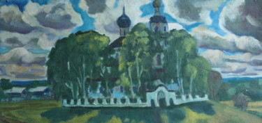 Painting titled "The Church in Price…" by Valerii Klenov, Original Artwork