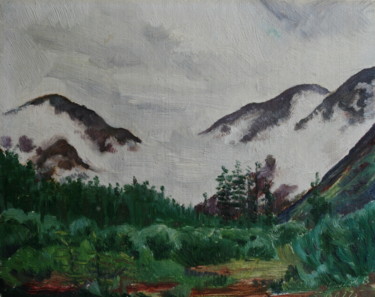 Painting titled "Mist in Udokan Moun…" by Valerii Klenov, Original Artwork, Oil